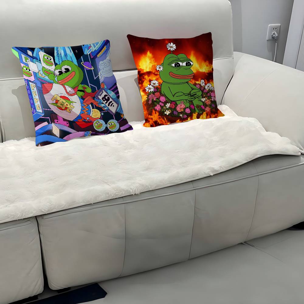 Cute P-pepe The Frog Cushion Cover Pillow Cover Decor Pillowcase Printed Cushion Case For Couch