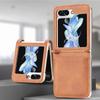 Coque pour téléphone portable Samsung ZFlip7 en cuir Flip5 écran pliant à cartes zflip6 coque de protection anti-traces de doigts anti-empreintes digitales