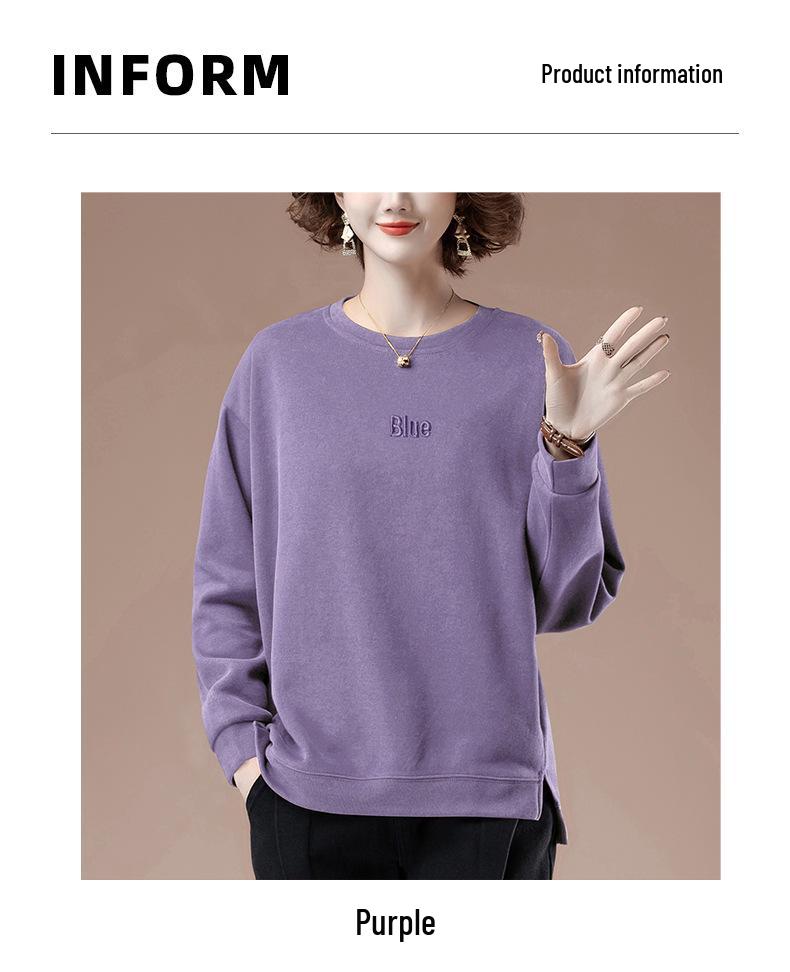 Women's Plus Size Round Neck Casual Top Jacket for Spring & Autumn