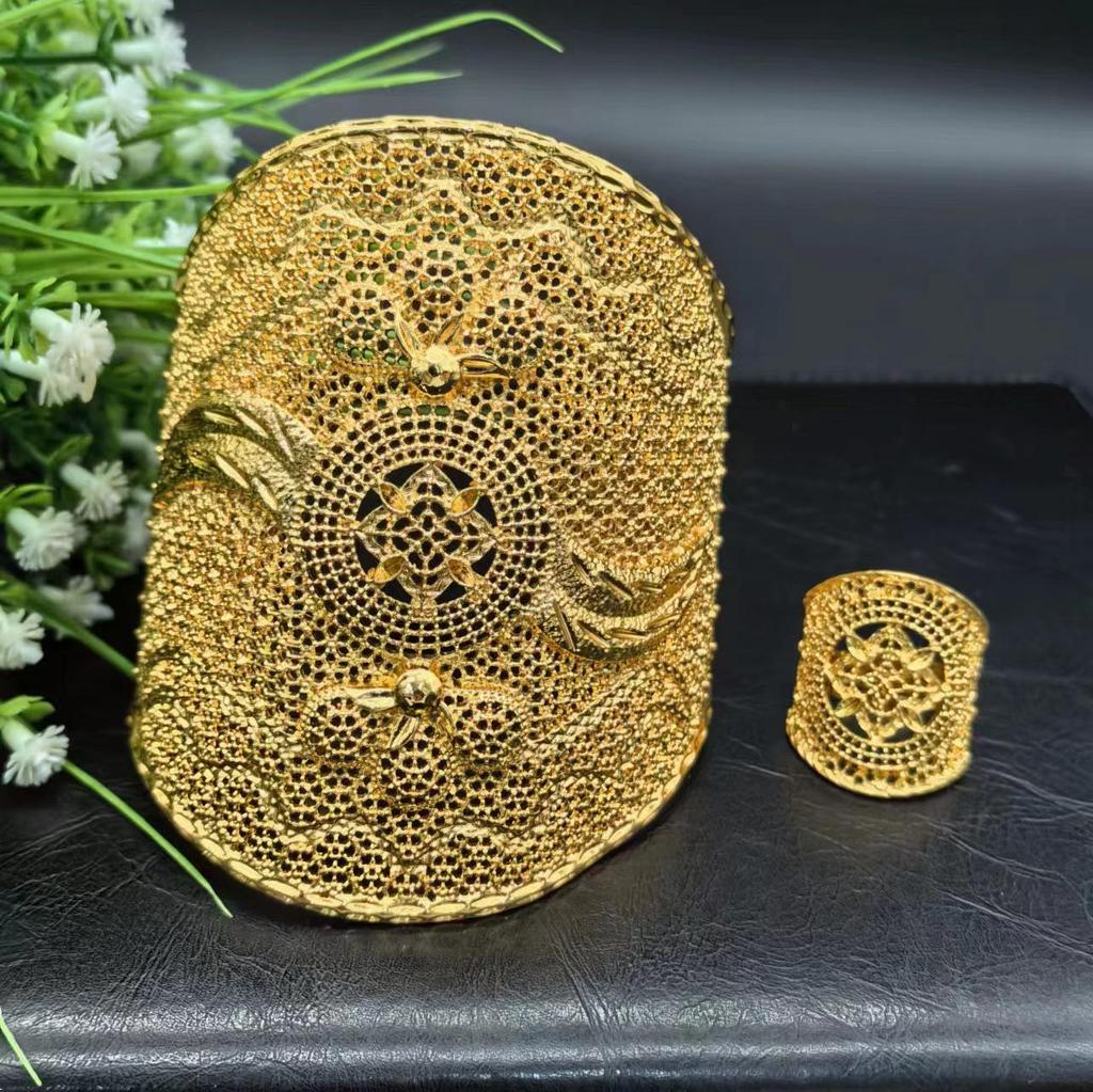 24K Gold Plated Bridal Bracelet for Women - Dubai and India Wedding Jewelry