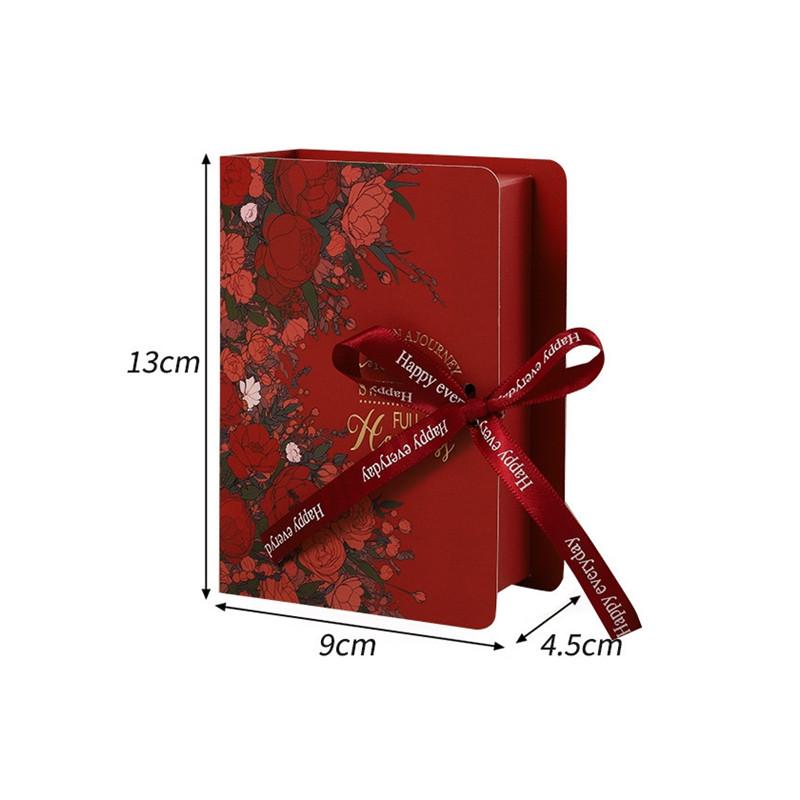 5Pcs Book Shape Gift Box Ith Ribbon Paperboard Candy Chocolate Present Packaging Box For Party, Wedding, Birthday Party Gift Box
