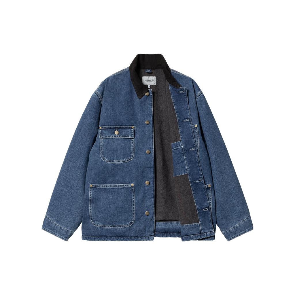 Carhartt WIP FW23 Denim Series Multi-Pocket Heavyweight Work Denim Jacket Men Jackets Stone-Wash-Blue I032703-B89-06
