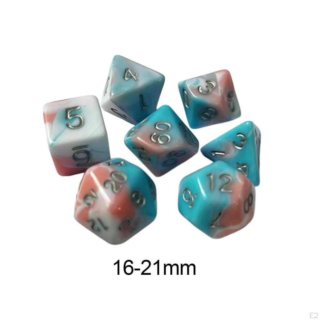 7 Piece RPG Dice Set Polyhedral 4 Color for Role Playing Game Cafe