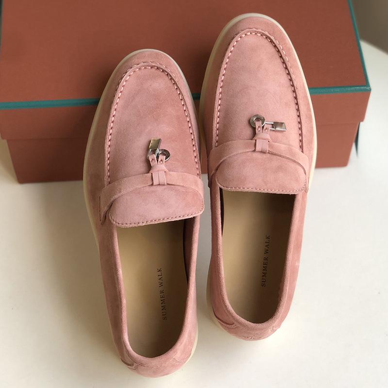 Europeiska & Amerikanska Mockasiner i Kohud - Mjuk Sula Brittisk Stil Slip-on Dam Casual Skor