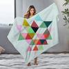 Colorful Geometric Patchwork Quilted Throw Blanket Kids Teen Sofa Bed Decorative Throw Blanket