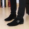 Suede British Style Solid Color Social Shoe Male Black Official Party Legitimate Leather Casual Italian Suit Men's Formal Shoes