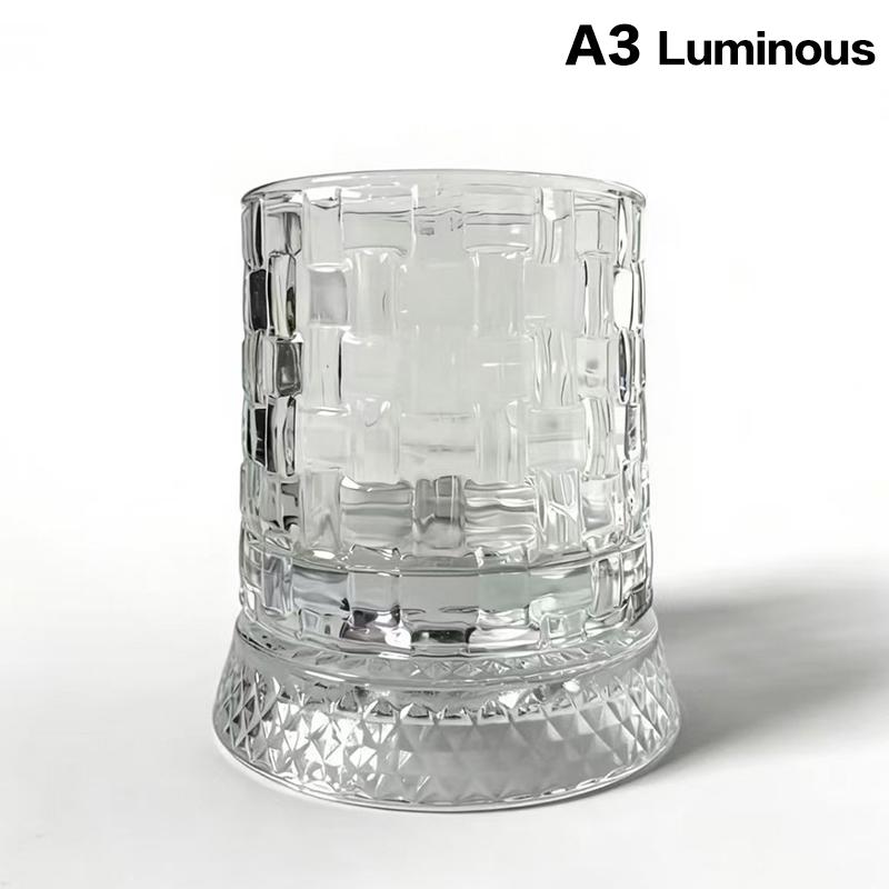Vintage Glass 360 ° Rotating Glass Cup With Base Creative Glowing Rotation Glass Light Luxury Glass Brandy Wine Cup Glassware A3