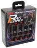 Racing Composite R40 iCONIX Wheel Lock M12 x with Aluminum KYO-EI (Kyoei Industry) Nuts, P1.25, Caps, Black/Black, RIA-13KK
