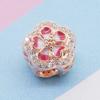 Copper18K Gold Plated Pink Clip Dasiy Butterfly Dragonfly Diy Charms Fit Originalbracelet Trinket Women Jewelry