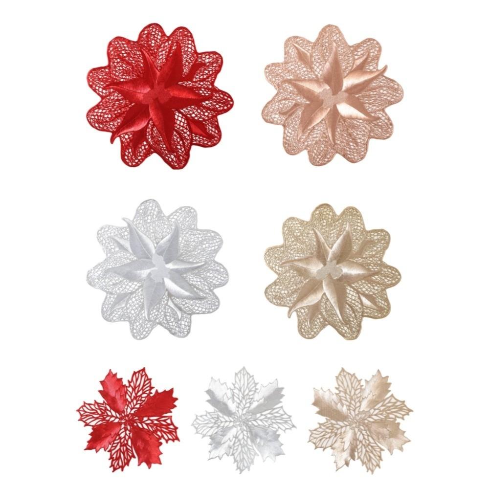 Decoration Heat Insulation Christmas Table Placemat Anti-scald Anti-slip Flower Dining Mat Coaster Glossy Cup Mats Craft