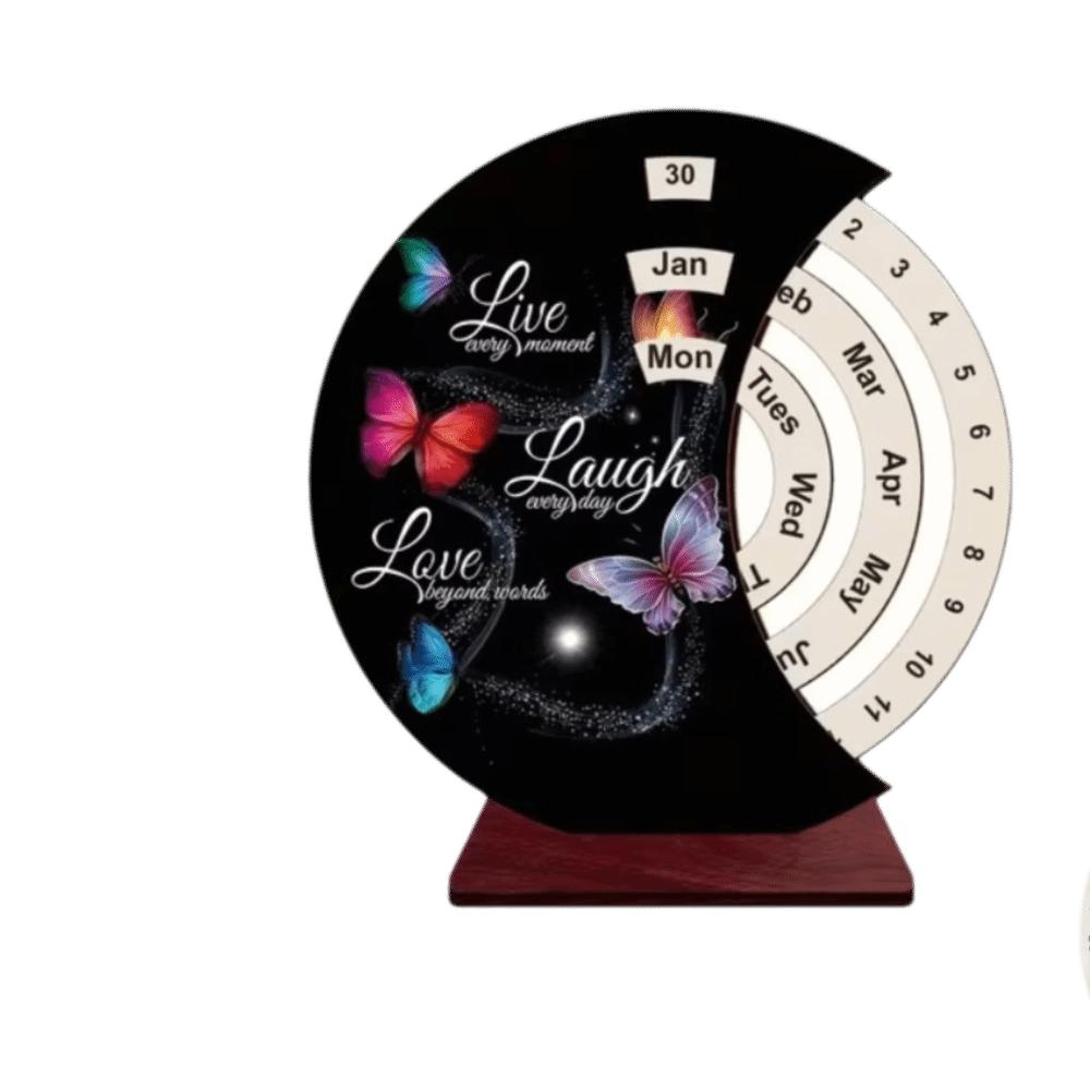 Wooden Material Perpetual Calendar Rustic Style Desk Calendar Creative Calendar  Classroom Use Style 4