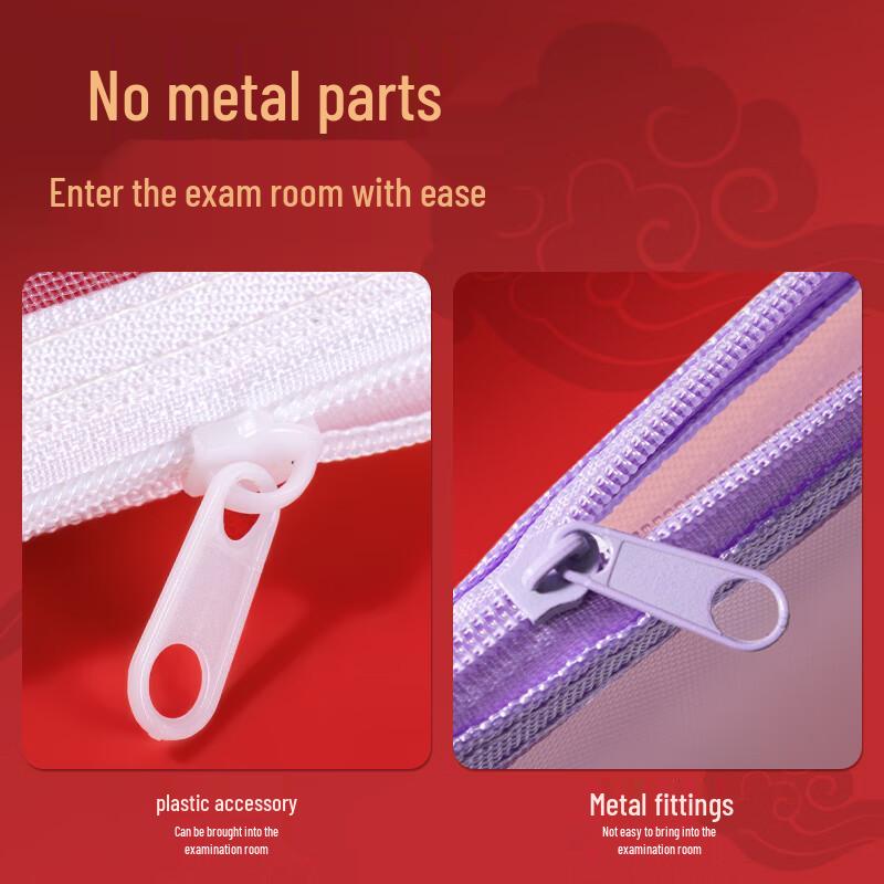 Deli A4 Exam Transparent Mesh Zipper Pouch