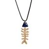 Copper Multi-Pendant Summer Ocean Small Fish Starfish Fish Bone Rope Necklace Stainless Steel Vacuum Plating