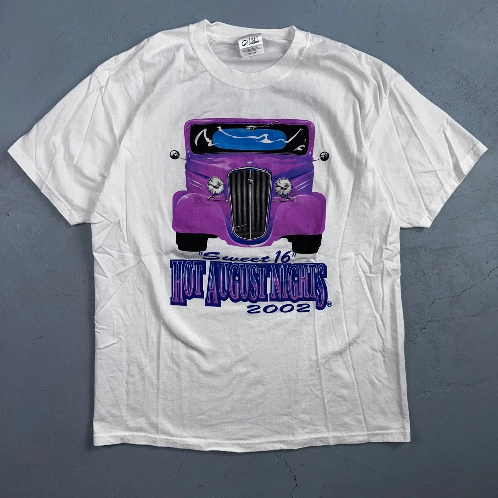 

Hot August Nights 2002 VTG T Shirt Sweet 16 Hot Rods Purple Car Rare Graphic Fun 3XL
