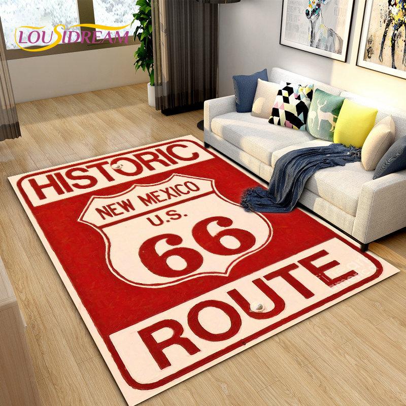 Tarihi Route 66, Ana Yol, mré estrada Alan Kilim, Ev Oturma Odası Yatak Odası Kanepe Paspas Dekor için Halı Halı, Kaymaz Zemin Mat