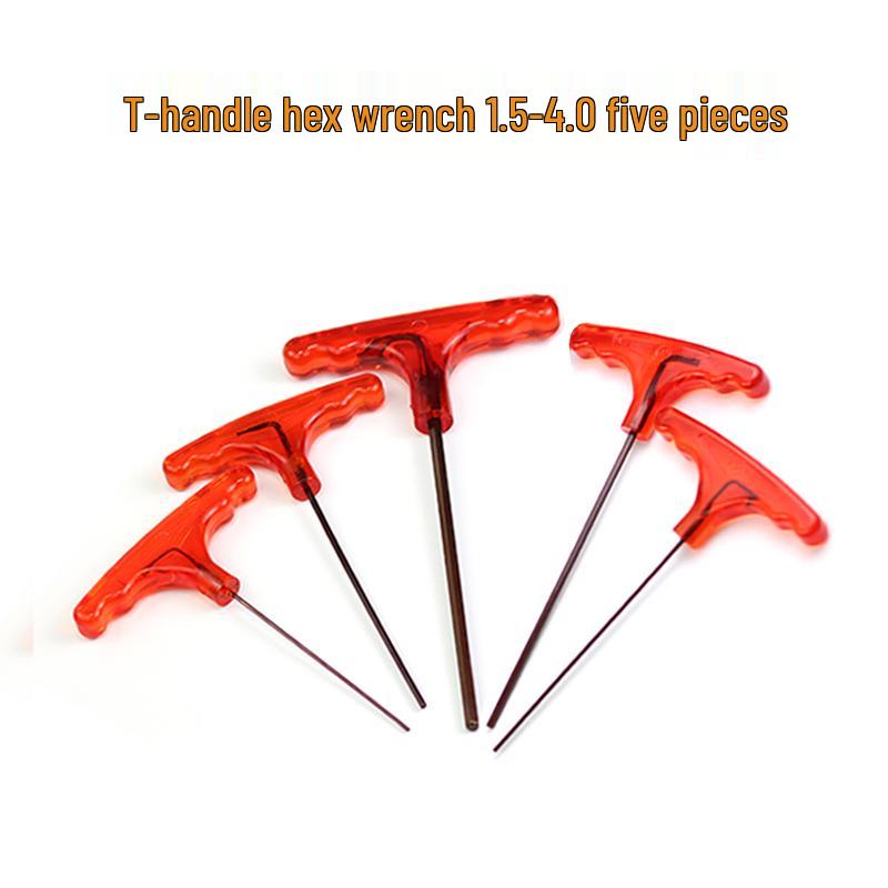 T-Handle Allen Wrench Set with S2 Flat-Head Hex Screwdriver and Individual Hex Wrenches