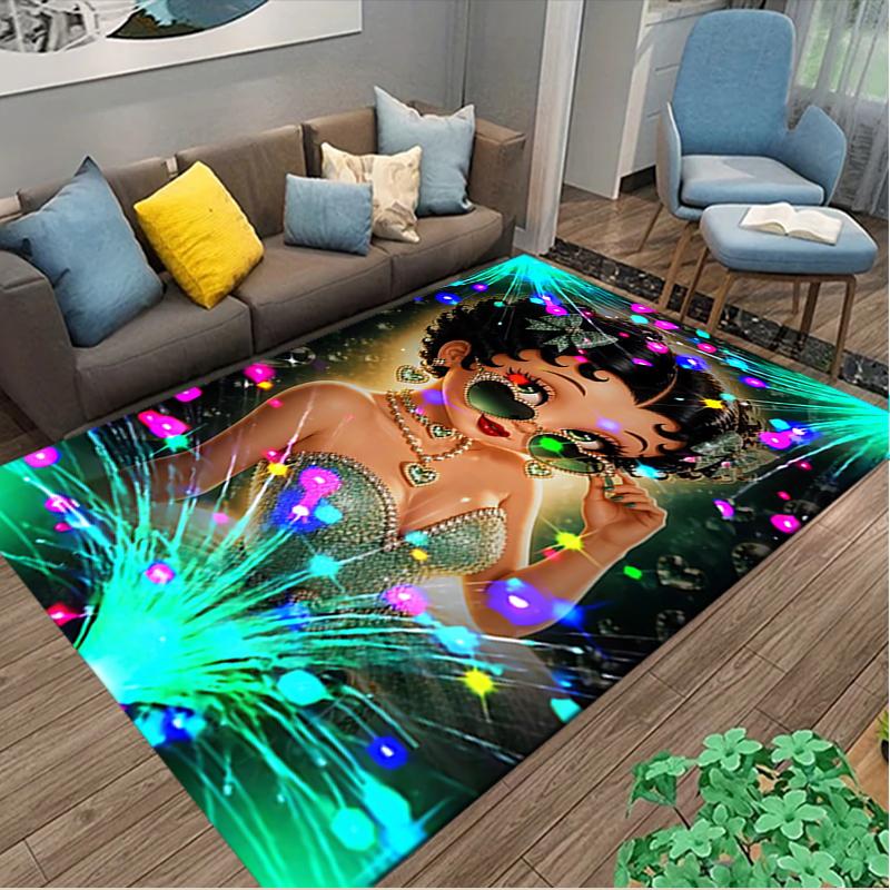 1pc Betty Boop Carpet for Room Floor Mat, Comfortable Office Chair Printed Area Rug, Beautiful Hotel Rug