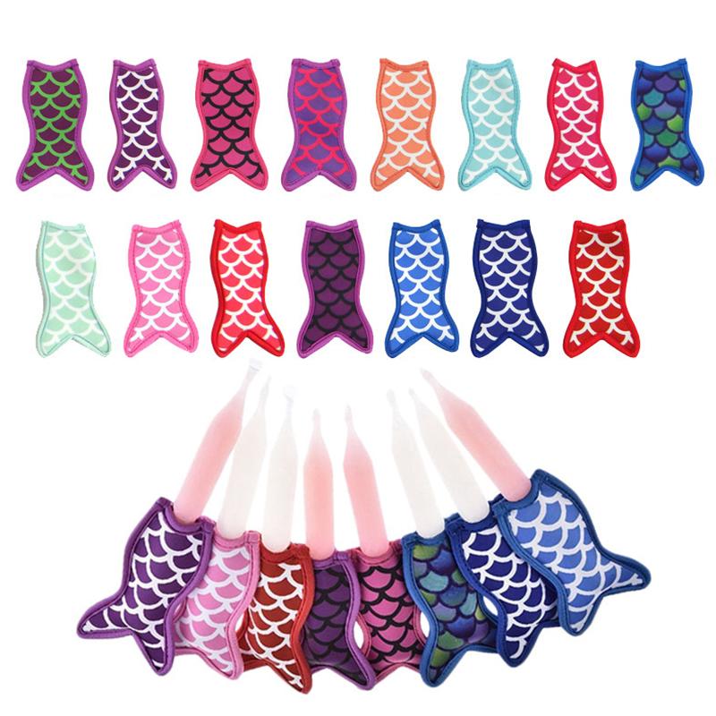 1PC Keep Cooled Icy Pole Holder Popsicle Cover Fish Tail Reusable Colorful