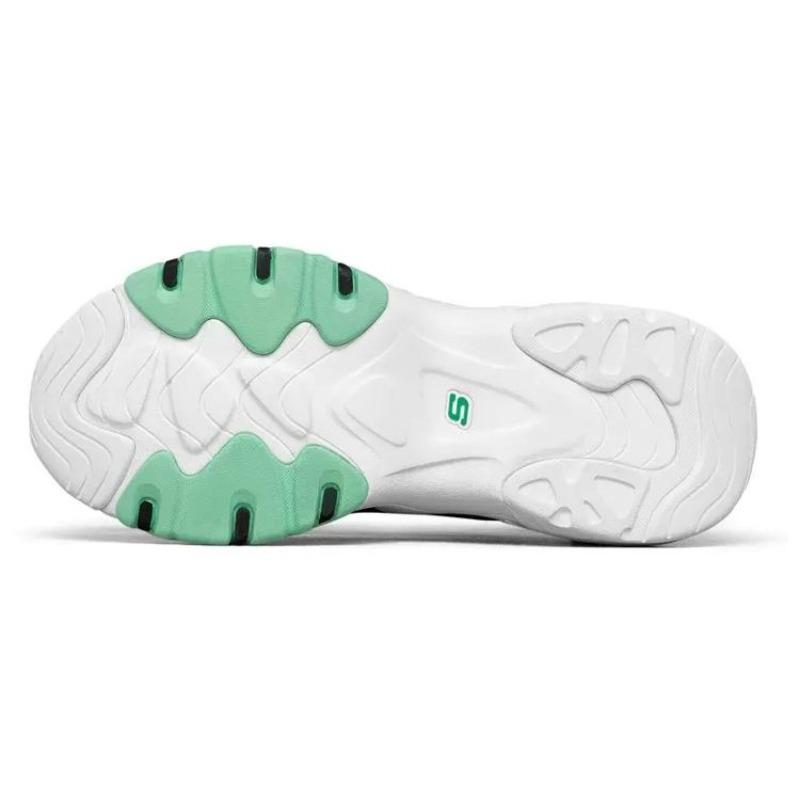 One Punch Man x Skechers D'LITES 3.0 Fabric Synthetic Retro Low Top Casual Shoes For Men White Green 666165-WTQ