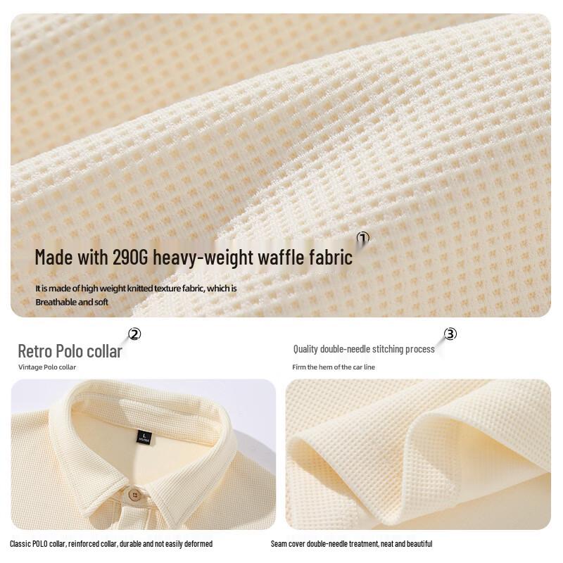Warrior Men's Long-Sleeve Waffle Polo Shirt