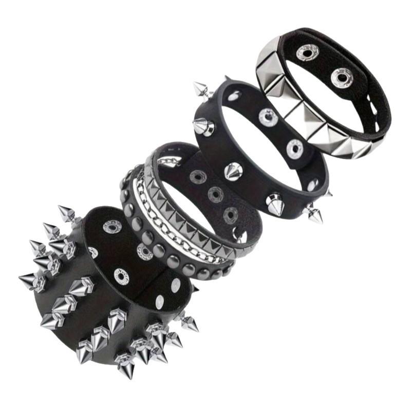 1 Stück Punk Goth Rock spitze Nieten Kegel Nieten Leder Manschette Armband Für Männer Hip Hop Frauen klobiges Armband Pulseras Schmuck