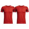 Under Armour Rush Logo Print Color Block Training Short Sleeve T-Shirt Men Tops Orange 1366064-839