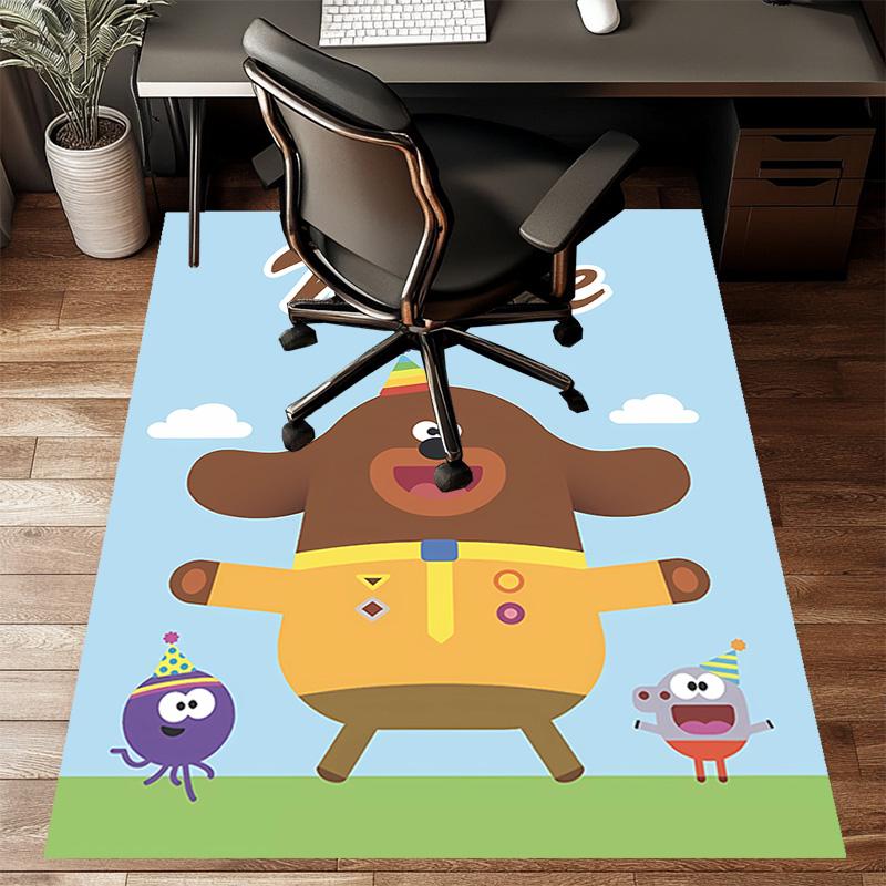 Custom Hey Duggee Mat Personalized Name, Polyester Washable Indoor Entryway Rug, Gift for Christmas, Easter, Thanksgiving Day