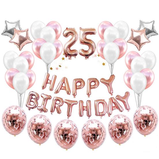 Happy Birthday Number Star Balloons Confettis Set Home Restaurant Party Decor