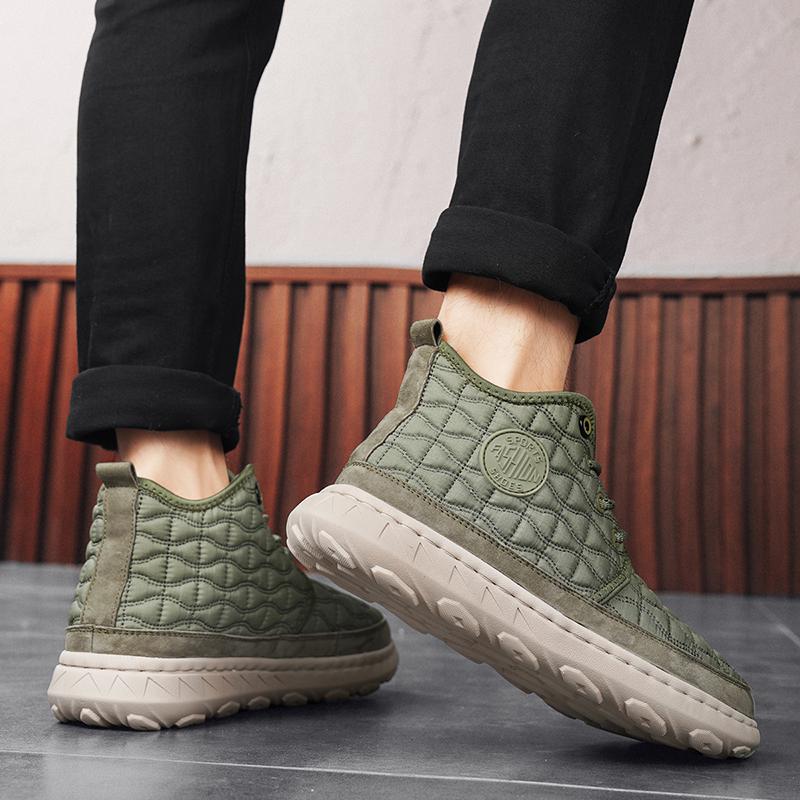 Мода 2024 Новые Зимние мужские ботинки Тапочки Теплая мужская обувь Водонепроницаемые — фото 4