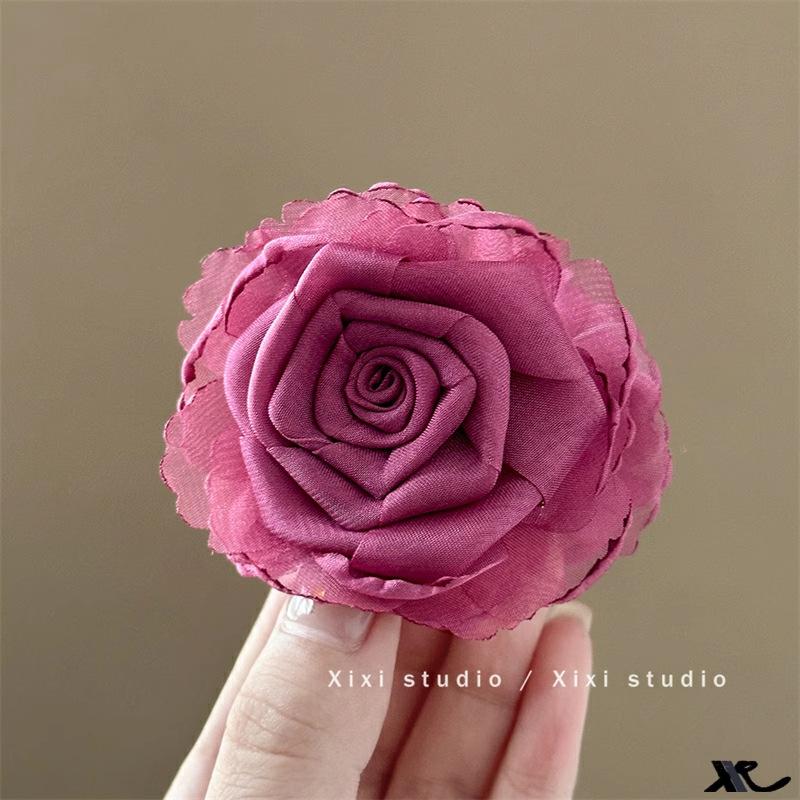 

Французский Винно-красный Роза Заколка для волос Цветок Зажим Повязка Заколка Аксессуары для волос Аксессуар для волос Новый год Пляжные