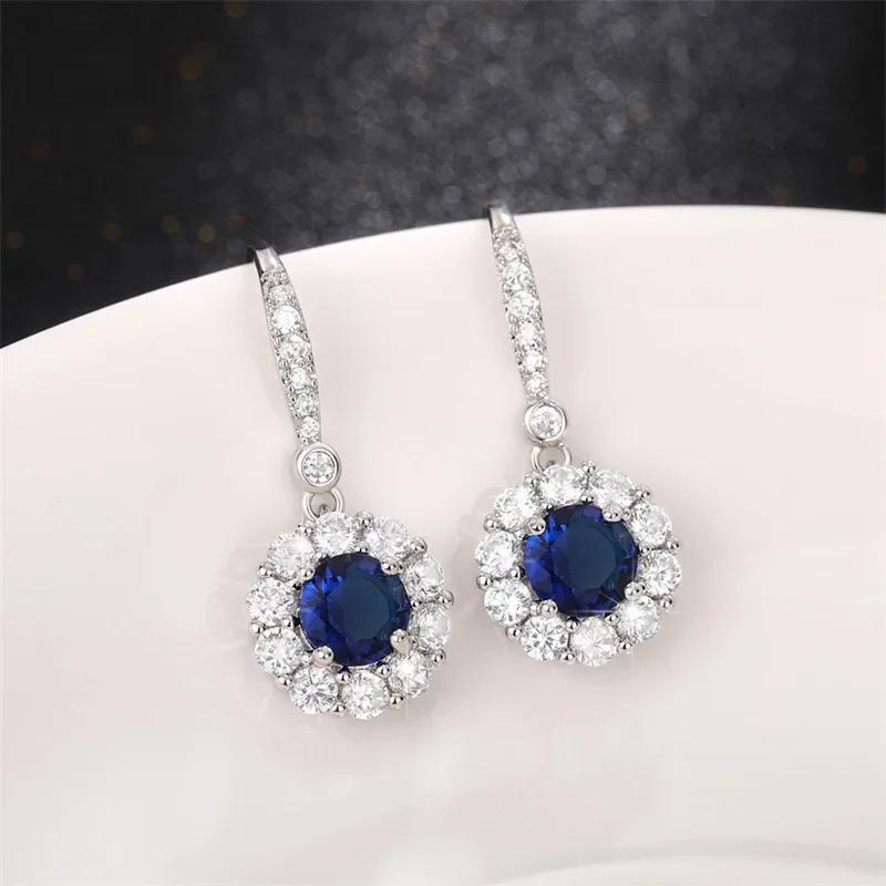 2026 New Colorful Crystal Zircon Bridal Earrings, European and American Personalized Fashion Trend, High End Jewelry