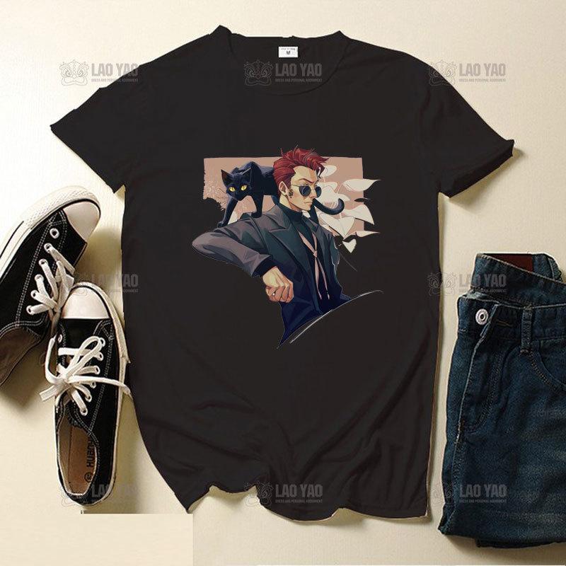 Good Omens Graphic T-Shirt Men Aziraphale Ineffable Go David Tennant Angel Amazing Woman Tees Short Sleeve T Shirt Original