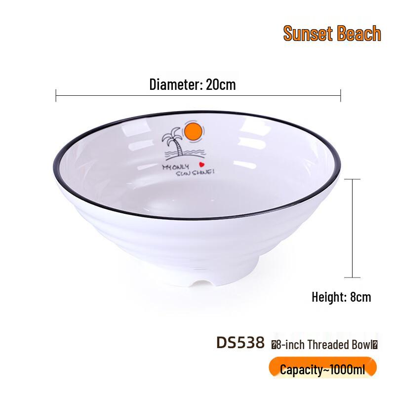 Tingle Melamine Commercial Ramen Noodle Bowl