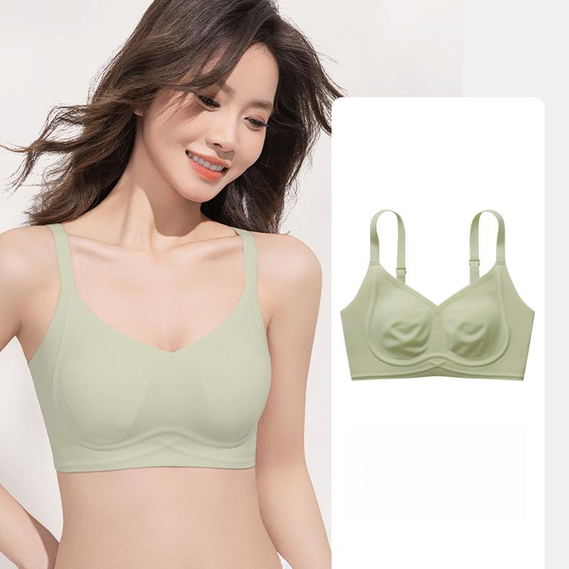 

Тонкий бюстгальтер Женское нижнее белье с чашками в форме кроличьих ушек Красивый бюстгальтер для спины Бюстгальтер пуш-ап 2XL зелёный
