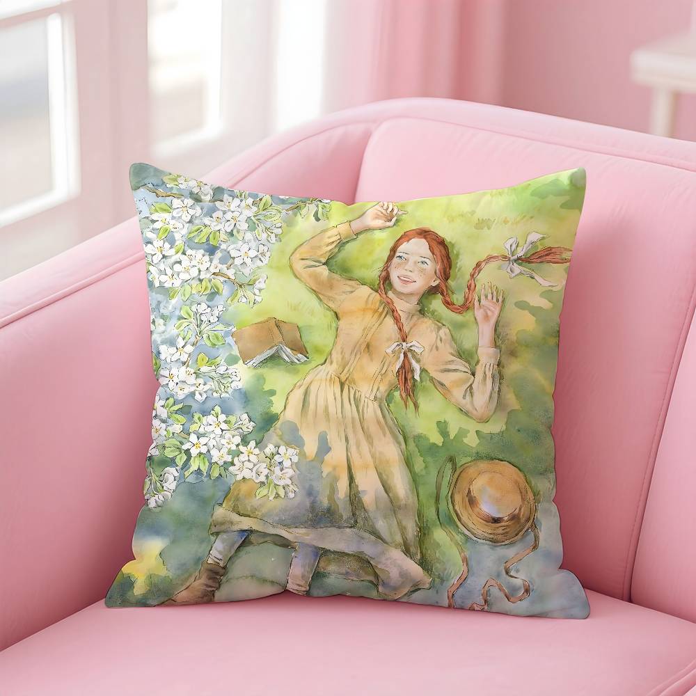 Anne Of G-Green Gables Pillow Case Pattern Printed Pillowcase For Living Room Sofa Cushion Cover & Bedroom Decor