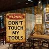 Vintage Don't Touch My Tools Metal Poster Wall Art for Garage