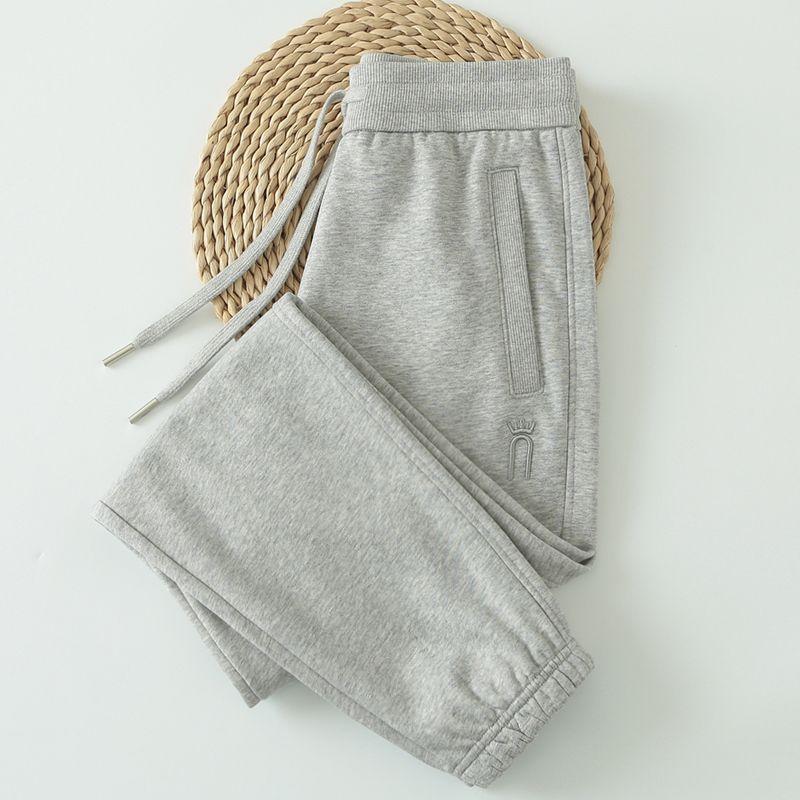 2025 New Sweat pants Women Spring and Autumn Women Loose Ankle-tied Plus size Sweatpants Casual High Waist Drawstring Gray Pants