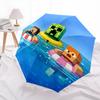 Minecraft Zombiepattern, automatic folding umbrella, portable and foldable design, 8 ribs, a Christmas or birthday gift.