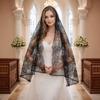 Vintage Style Lace Mantilla Veil Lace Trim Lace Shawl Soft Muslin Head Covering  Chapel Event