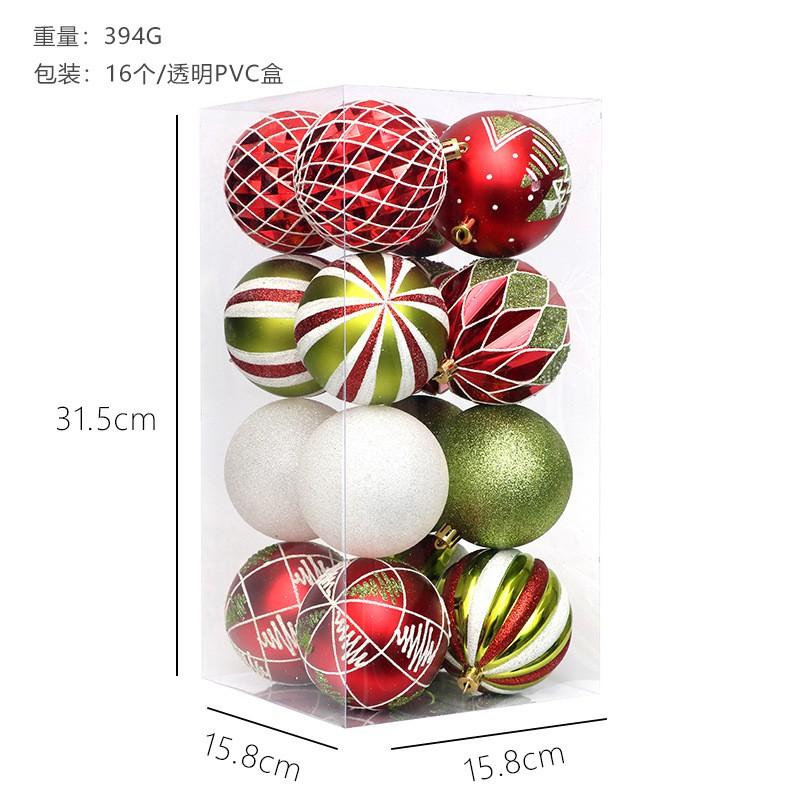 Christmas Decorations Red Green White Tree Ornaments Set Holiday Party Decor