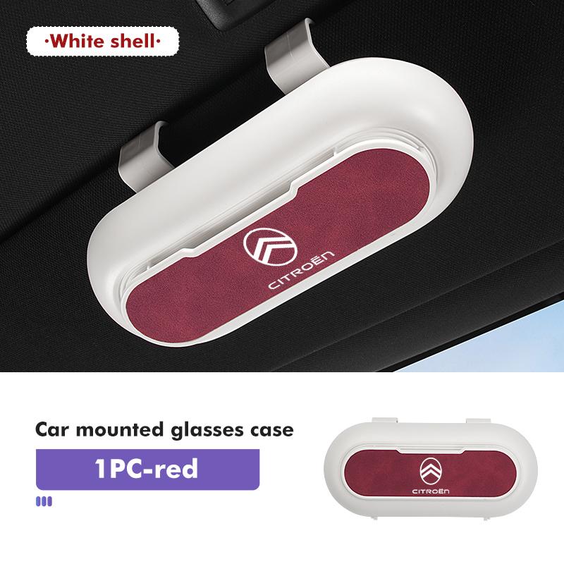Suede Car Sun Visor Glasses Case Organizer Box Sunshade Holder For Citroen C4 C3 C5 C1 C2 C6 C4L DS3 DS4 Berlingo Picasso Jumper aiv256