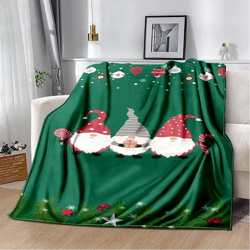 Merry Christmas Tree Santa Claus Kids Gift Cartoon Plush Blanket,Flannel Blanket Throw Blanket for Living Room Bedroom Bed Sofa