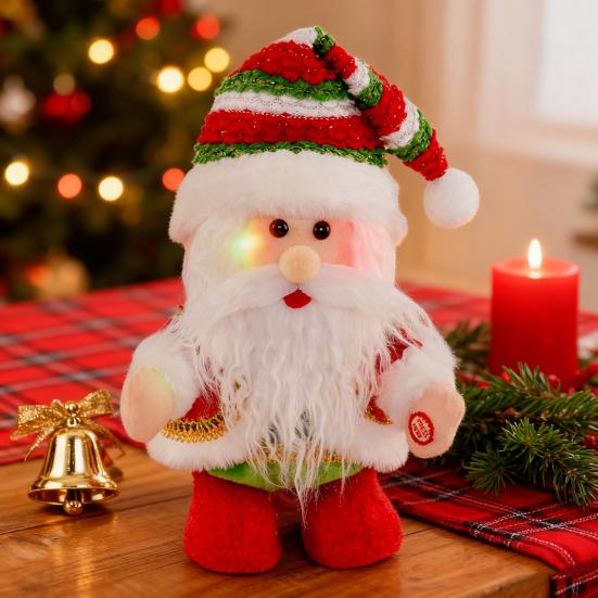 Yousheng Santa Claus Ornament Electric Walking Singing Santa Toy with Funny Moves Songs Stuffed Christmas Doll Holiday Decoration