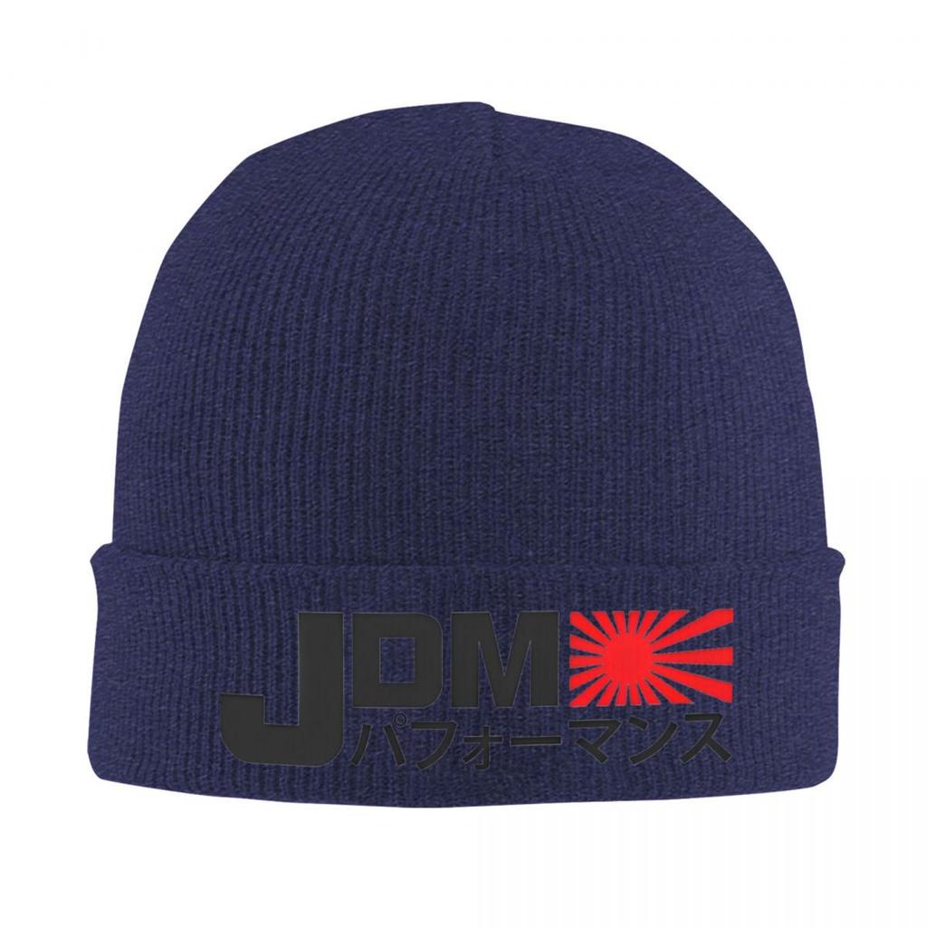 Logo JDM Knitted Hat for Women Men Skullies Beanies Winter Hat Acrylic Drift Car Warm Caps
