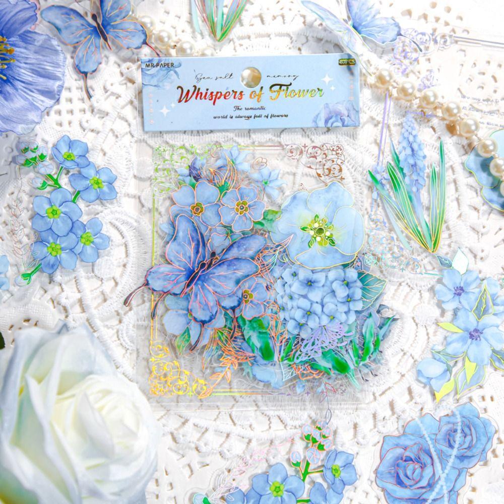 Handmade Holographic Laser Sticker DIY Crafts Ice Crystal Collage Decals  Laptop Scrapbook