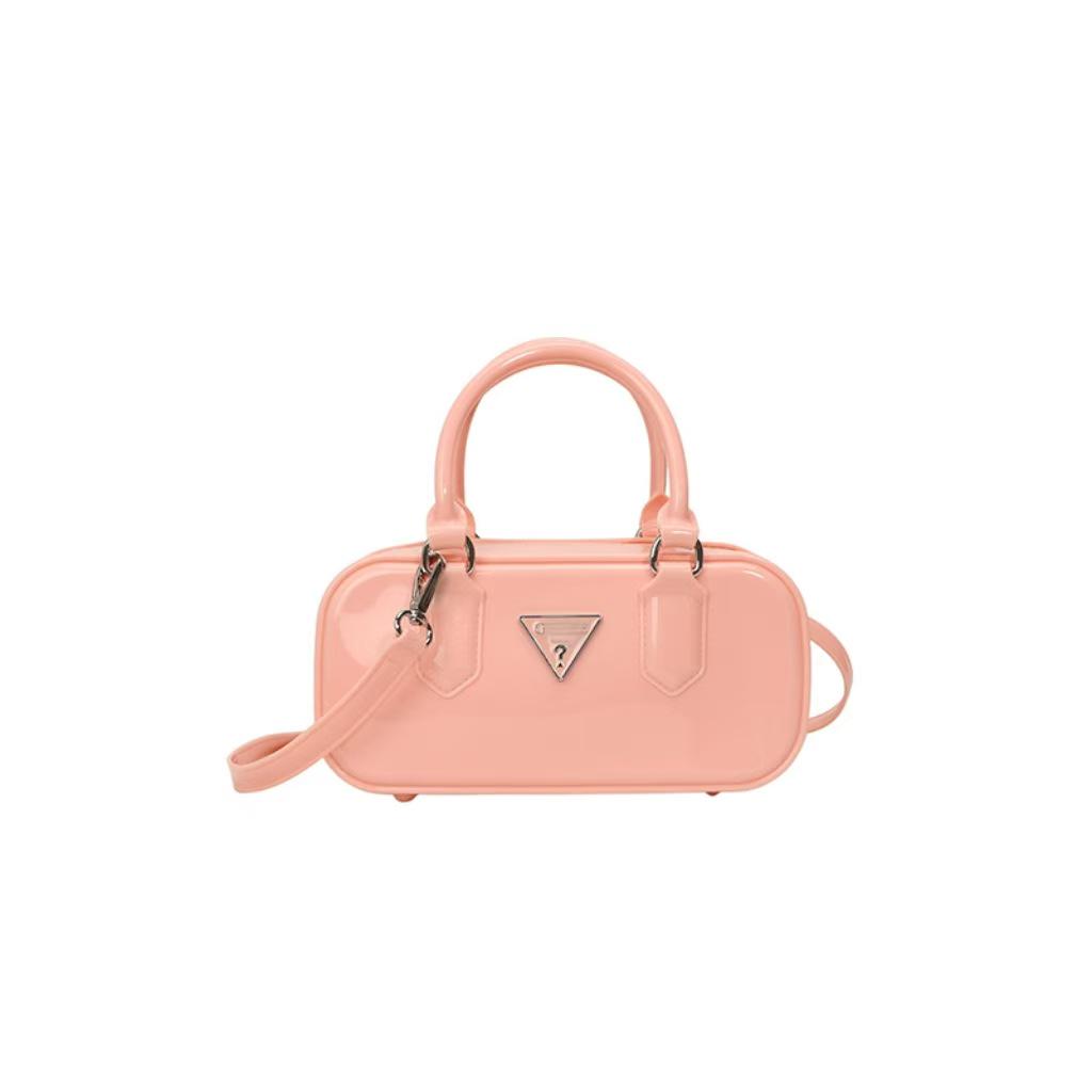 Women's 25th Anniversary Glossy Solid Color Bowling Handbag - Versatile Shoulder & Crossbody Bag