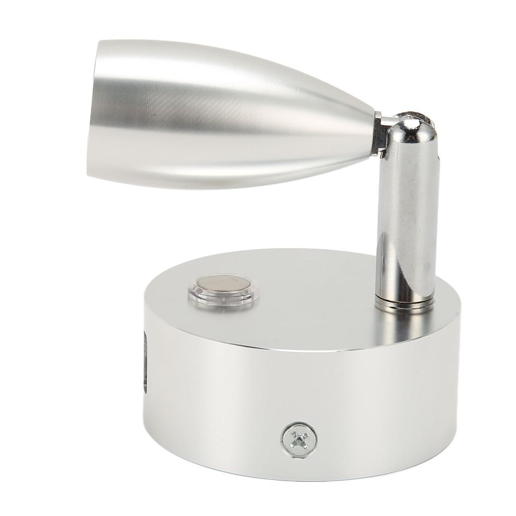 RV Leselampe mit USB Typ C Anschluss Blaues Nachtlicht 3 Farben Dimmbar Bootsleselampe Poliert