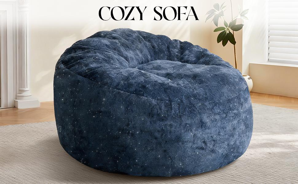 Curved High-Back Bean Bag Chair with Full-Body Contour Support for Immersive Relaxation in Modern Living Spaces