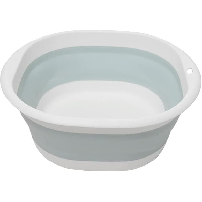 Hershii Collapsible Wash Basin Foldable Washing Dish Tub Portable Dishpan Organizer Color Contrast Space Saving Storage Container for Household Small