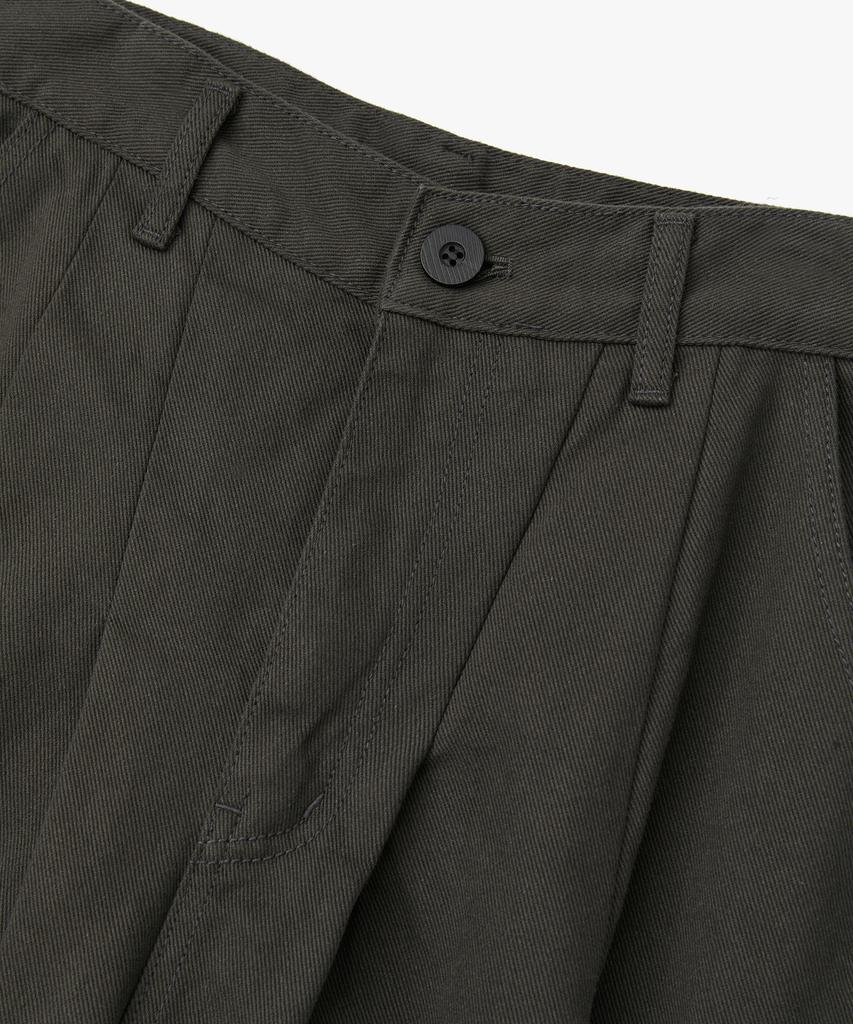 COFWI Jonos Multi-Tuck Wide Pants Charcoal Brown